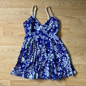 Forever 21 Blue White Floral Dress S Small